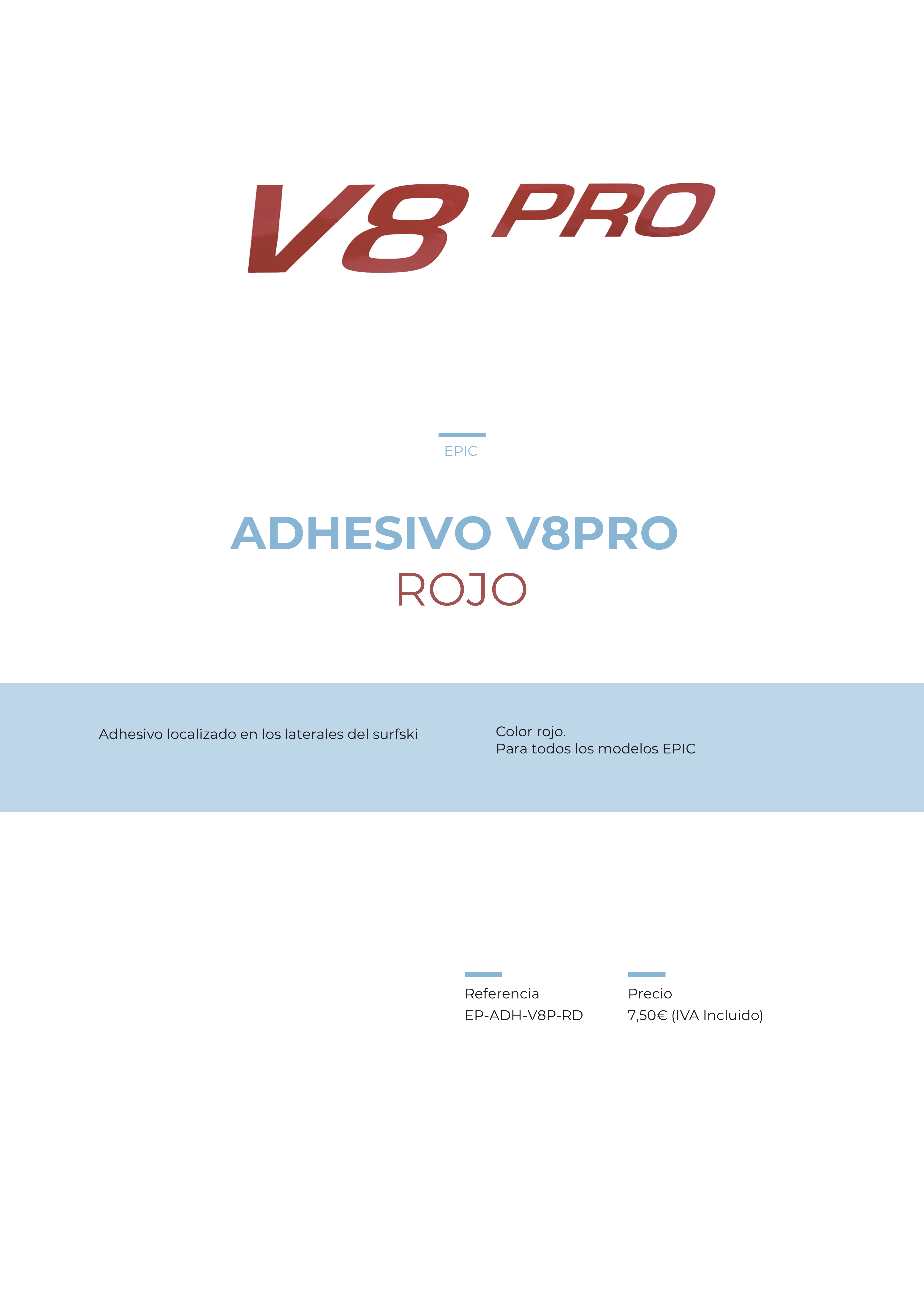 adhesivo v8pro rojo