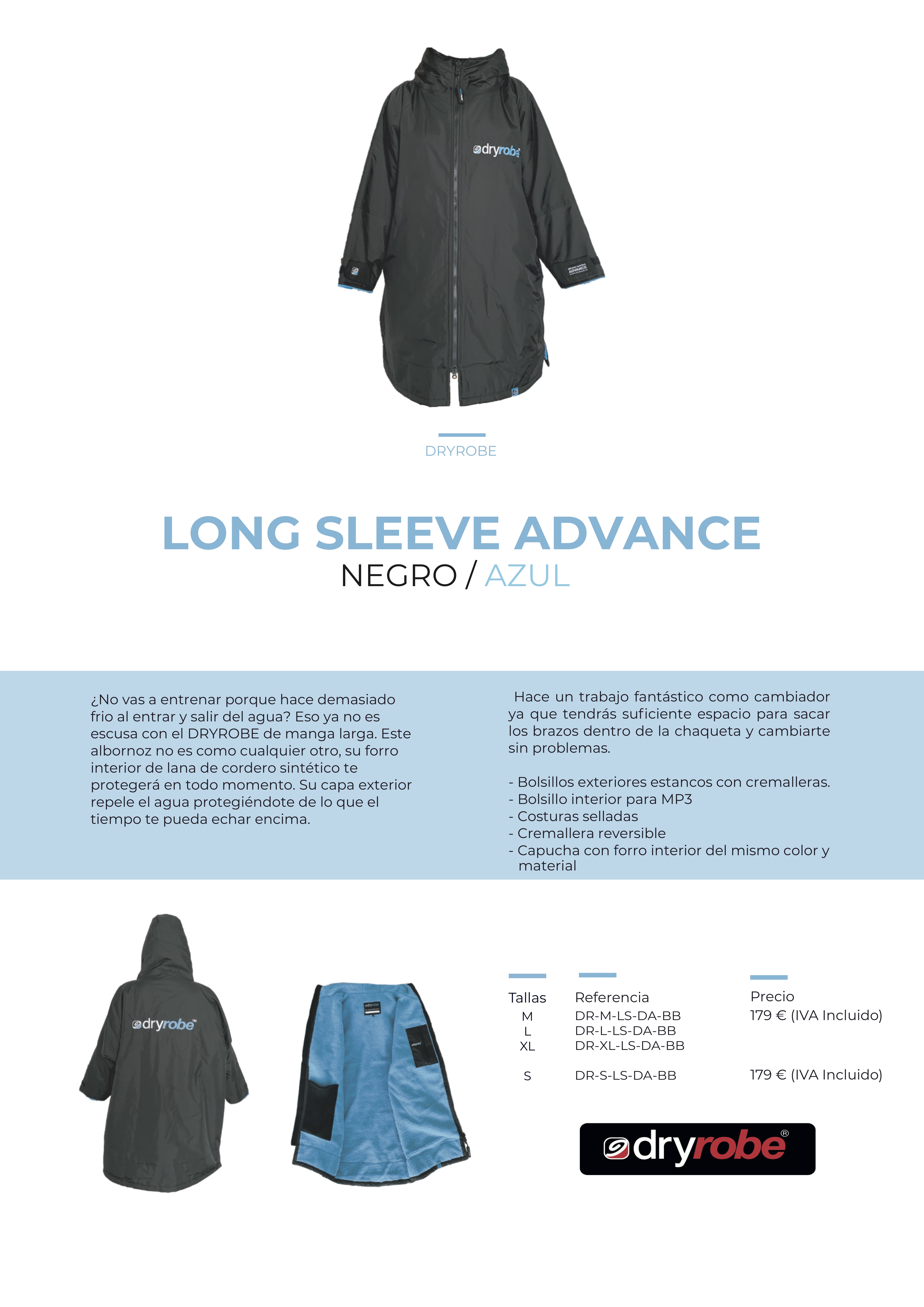 dryrobe negro azul