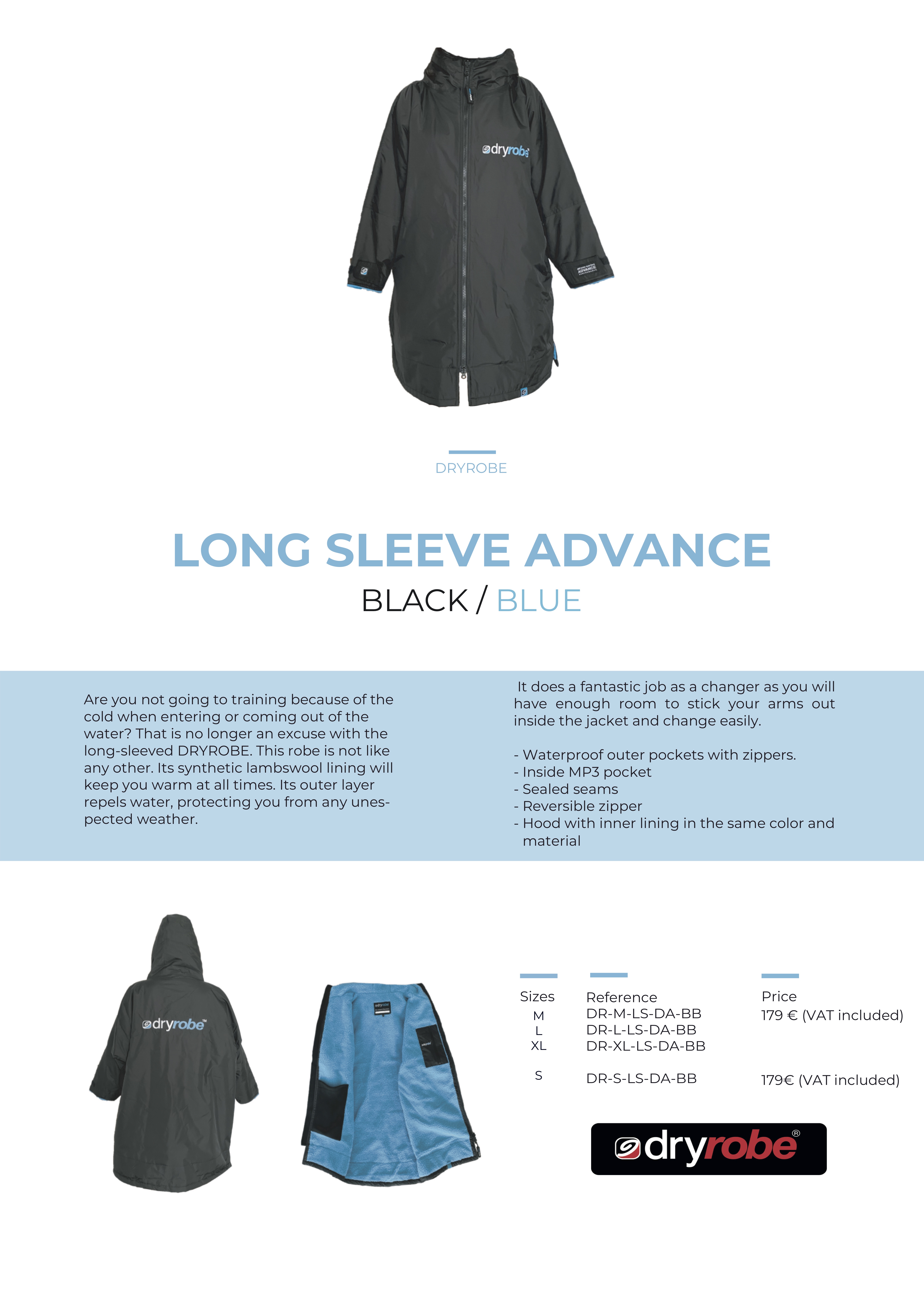 dryrobe negro azul