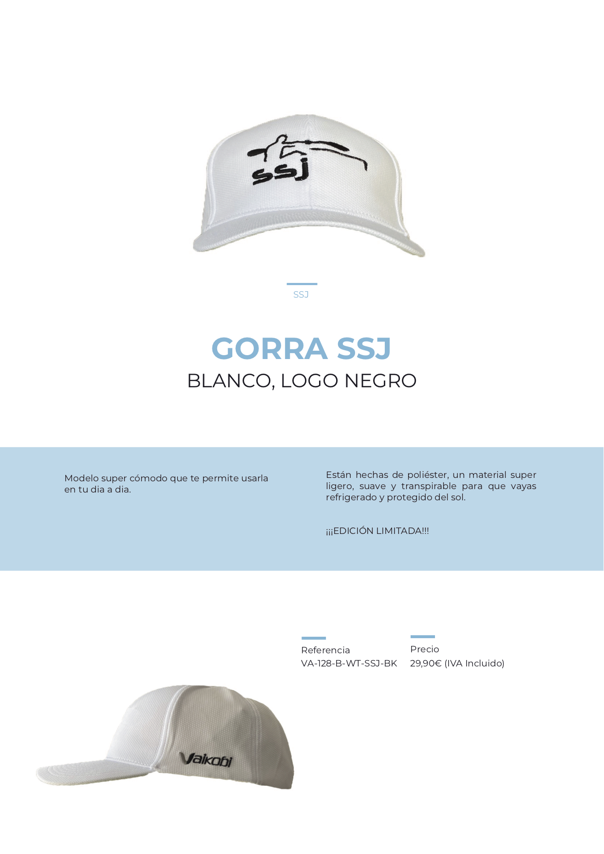 Gorra ssj blanca negra