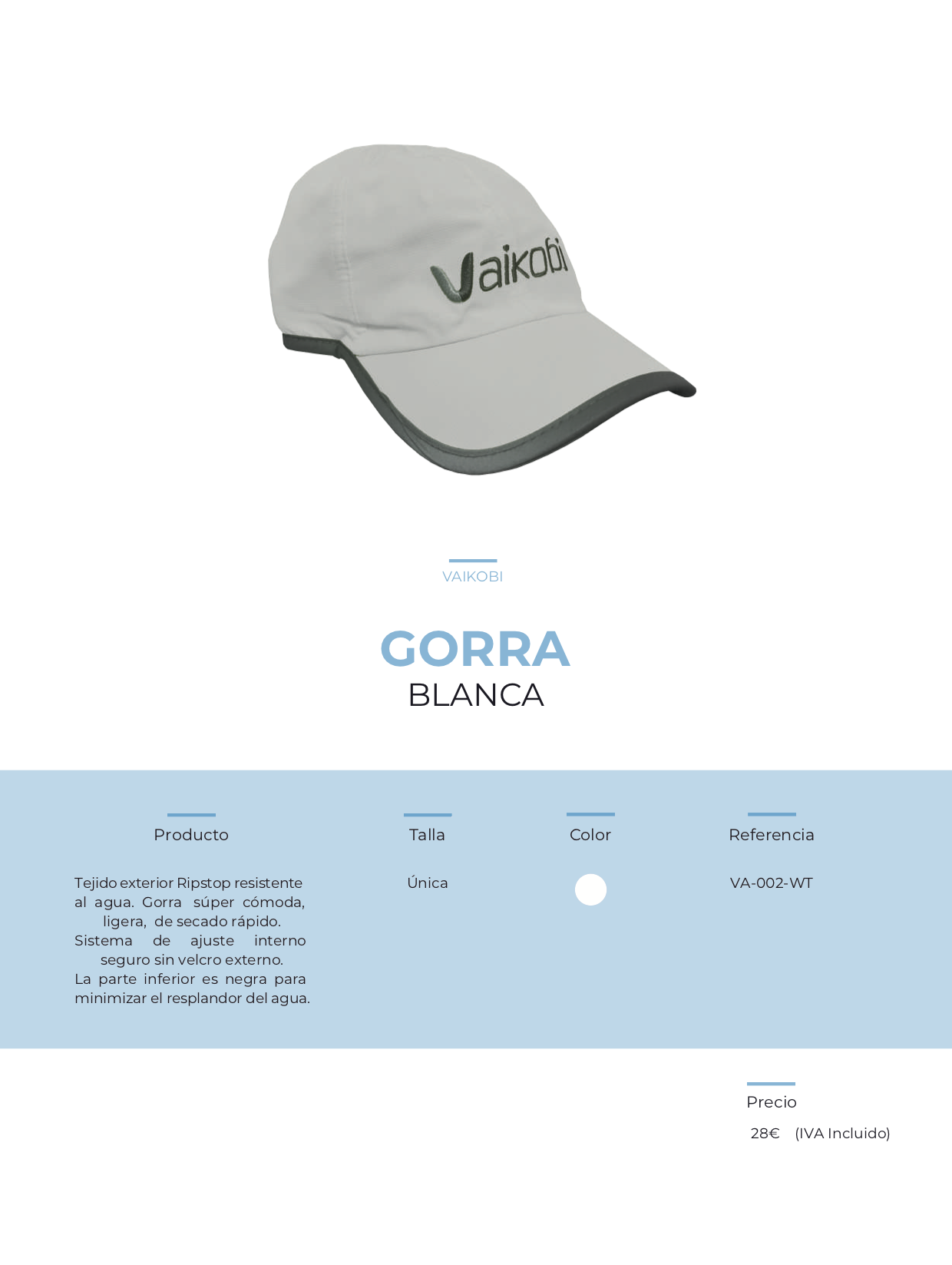 Gorra blanca vaikobi