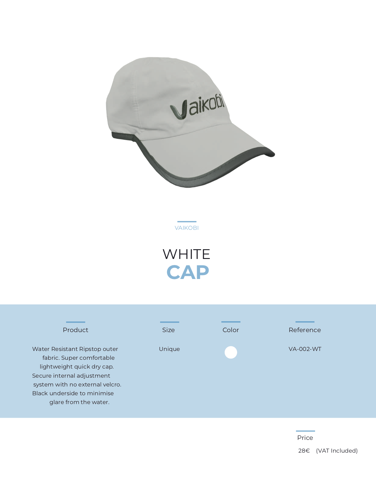 Gorra blanca vaikobi