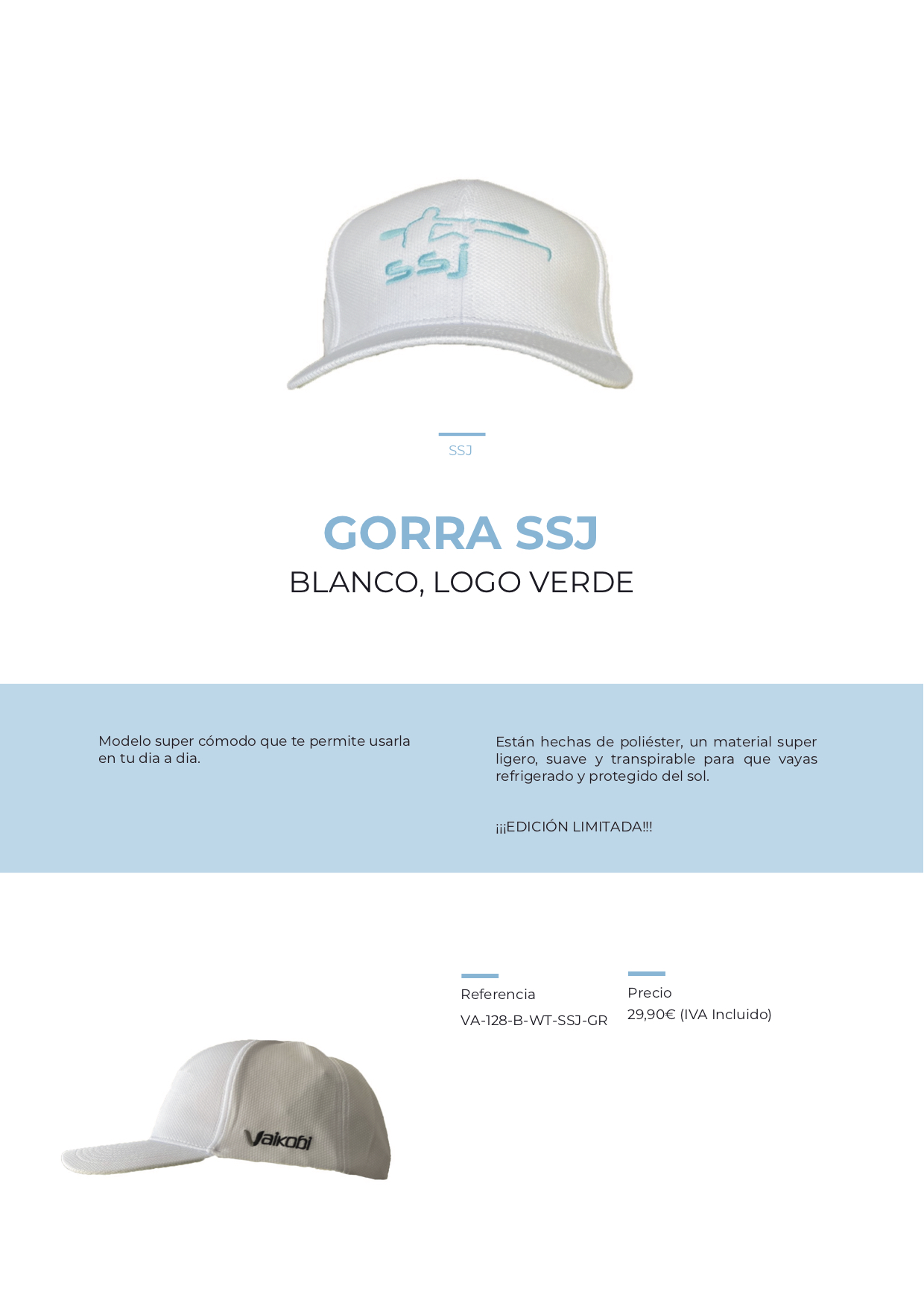 Gorra ssj blanca verde