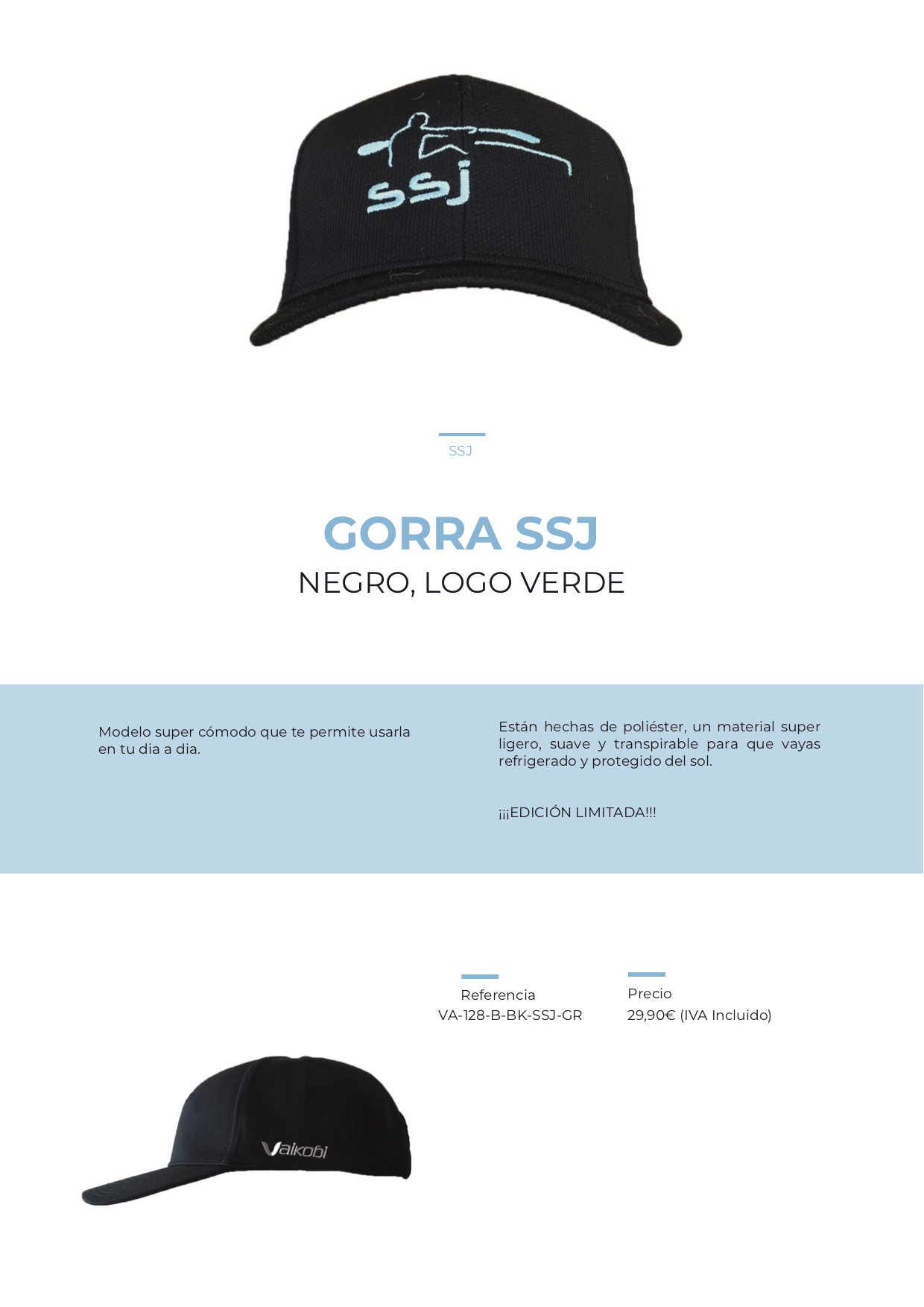 Gorra ssj negra verde