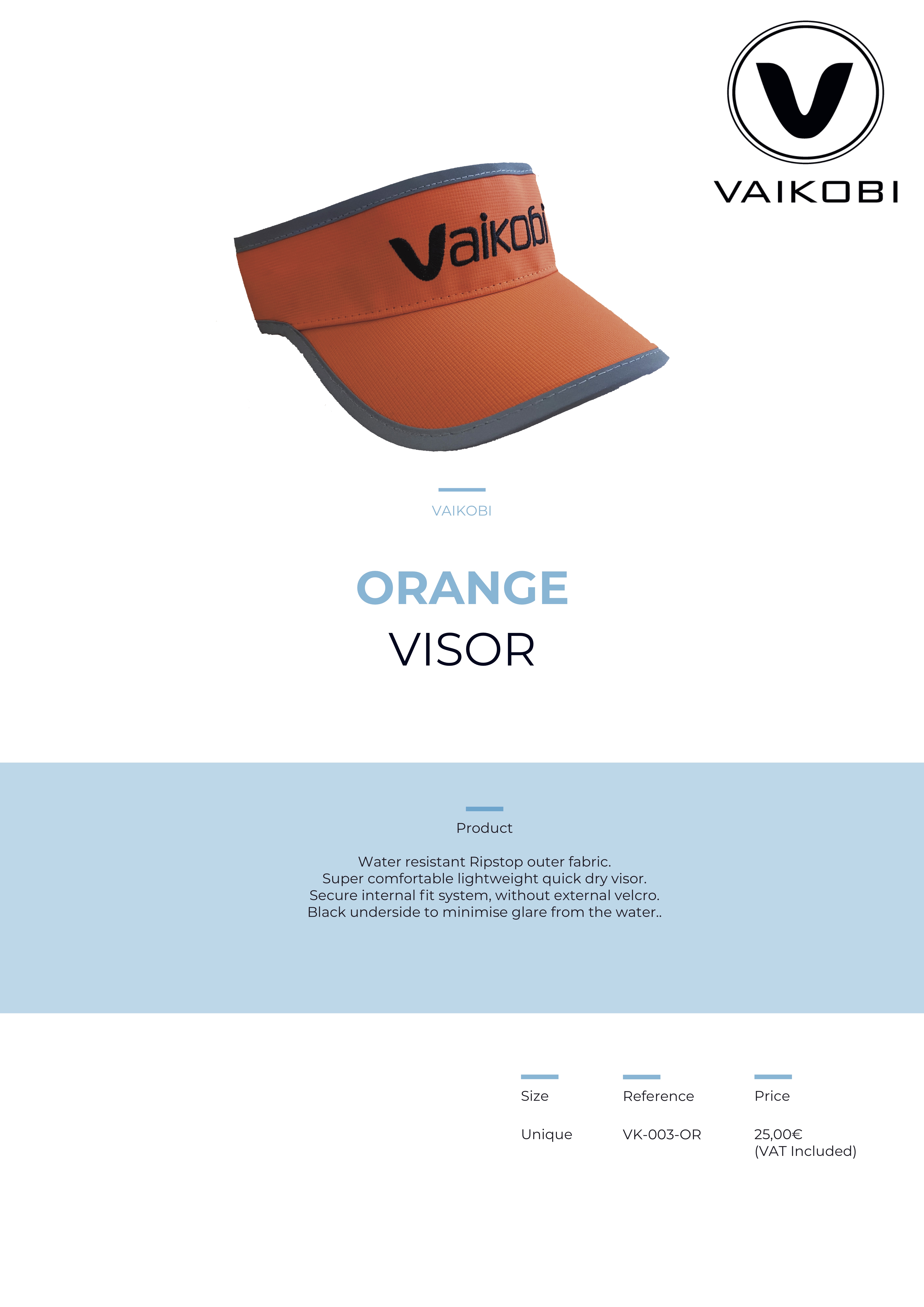 Visera naranja Vaikobi