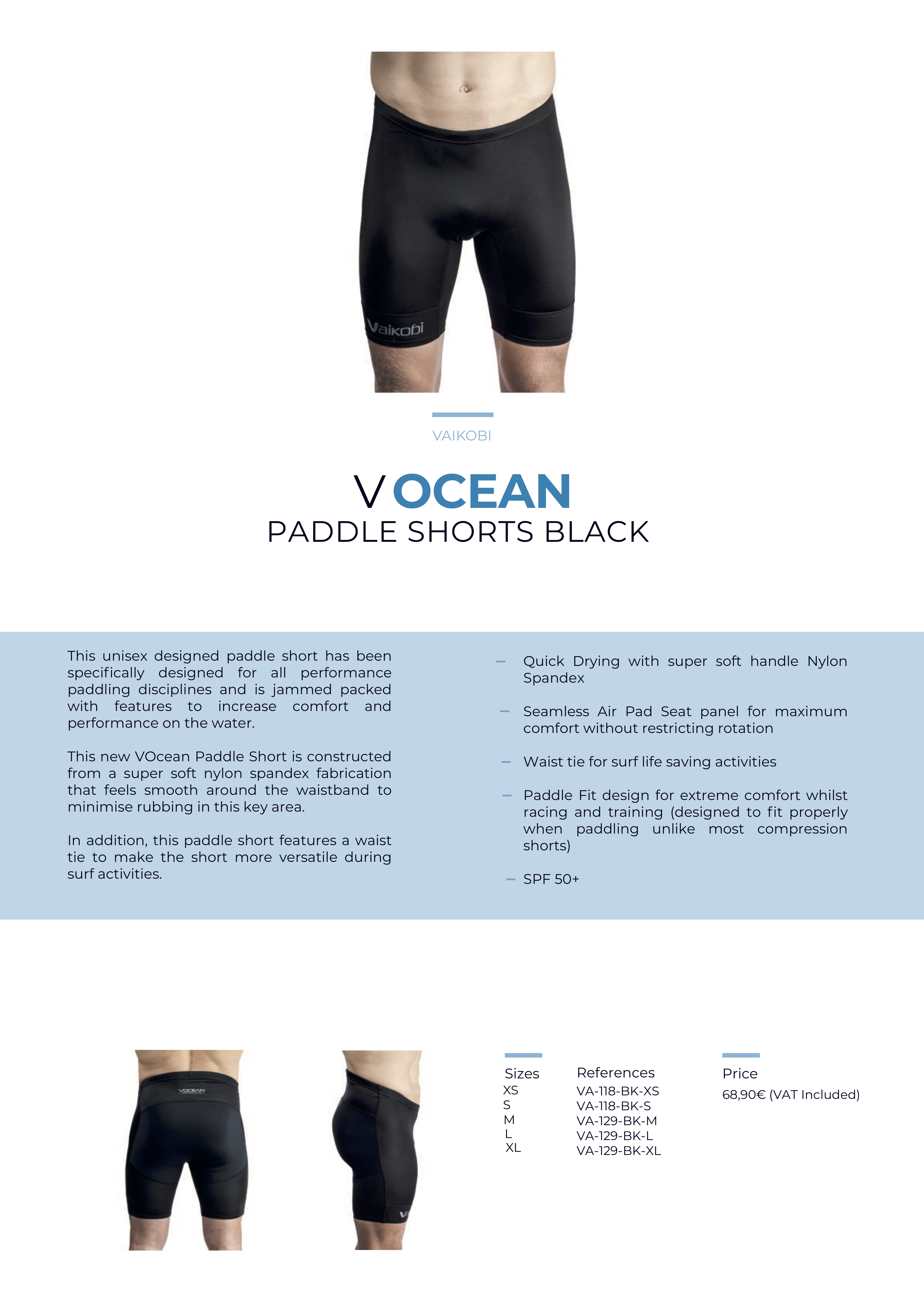 Vocean Paddle short black