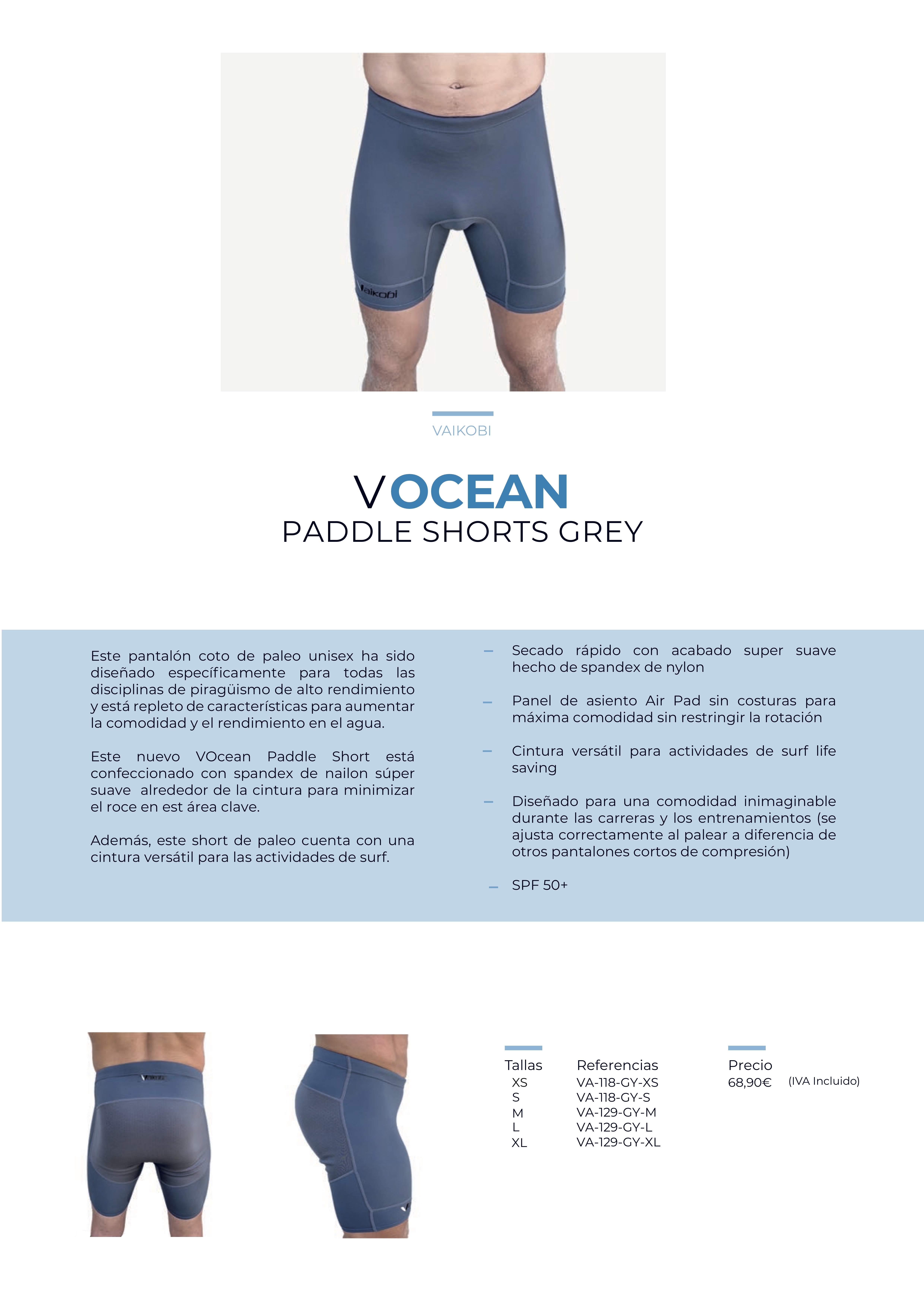 Vocean Paddle short grey