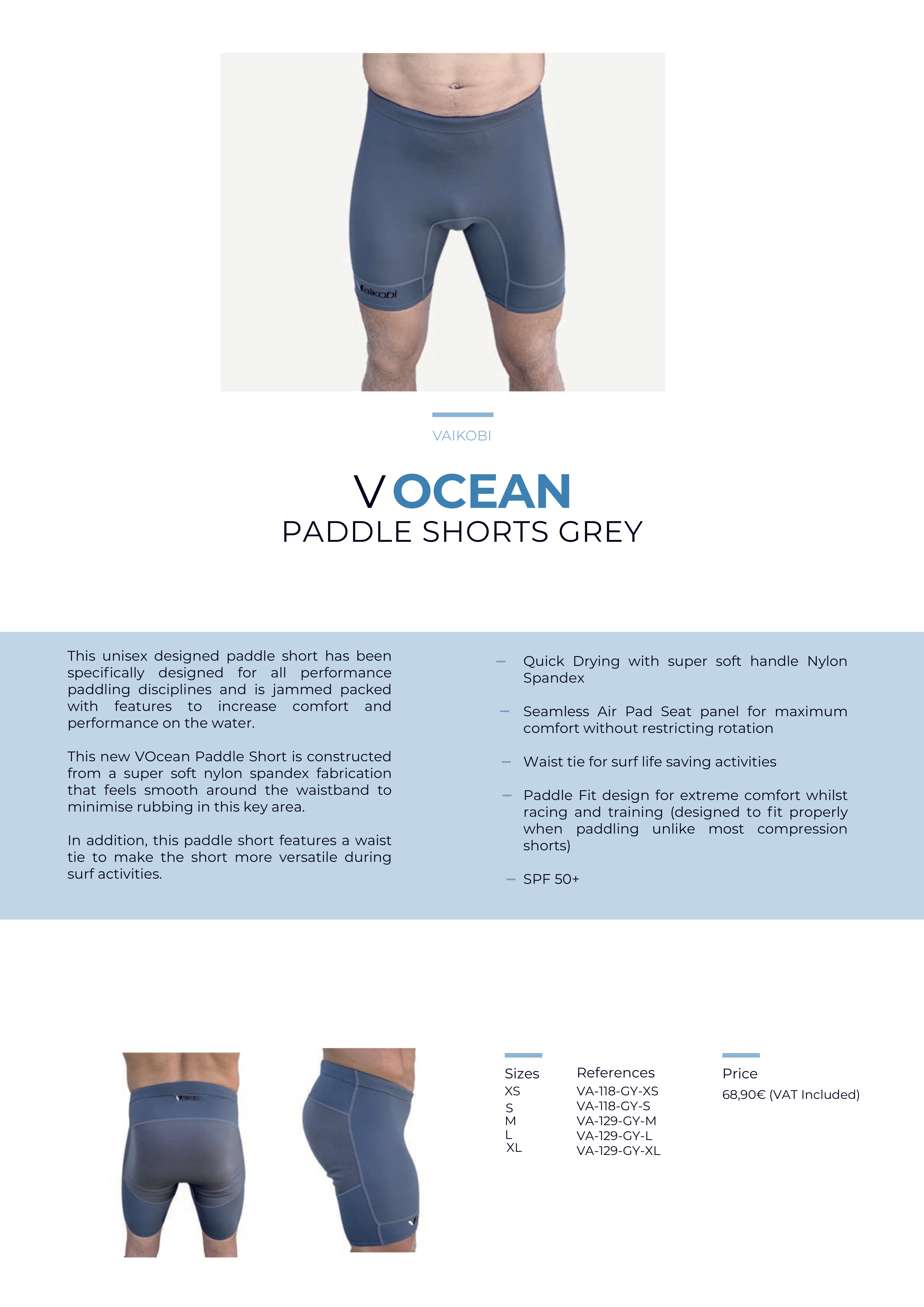 Vocean Paddle short grey