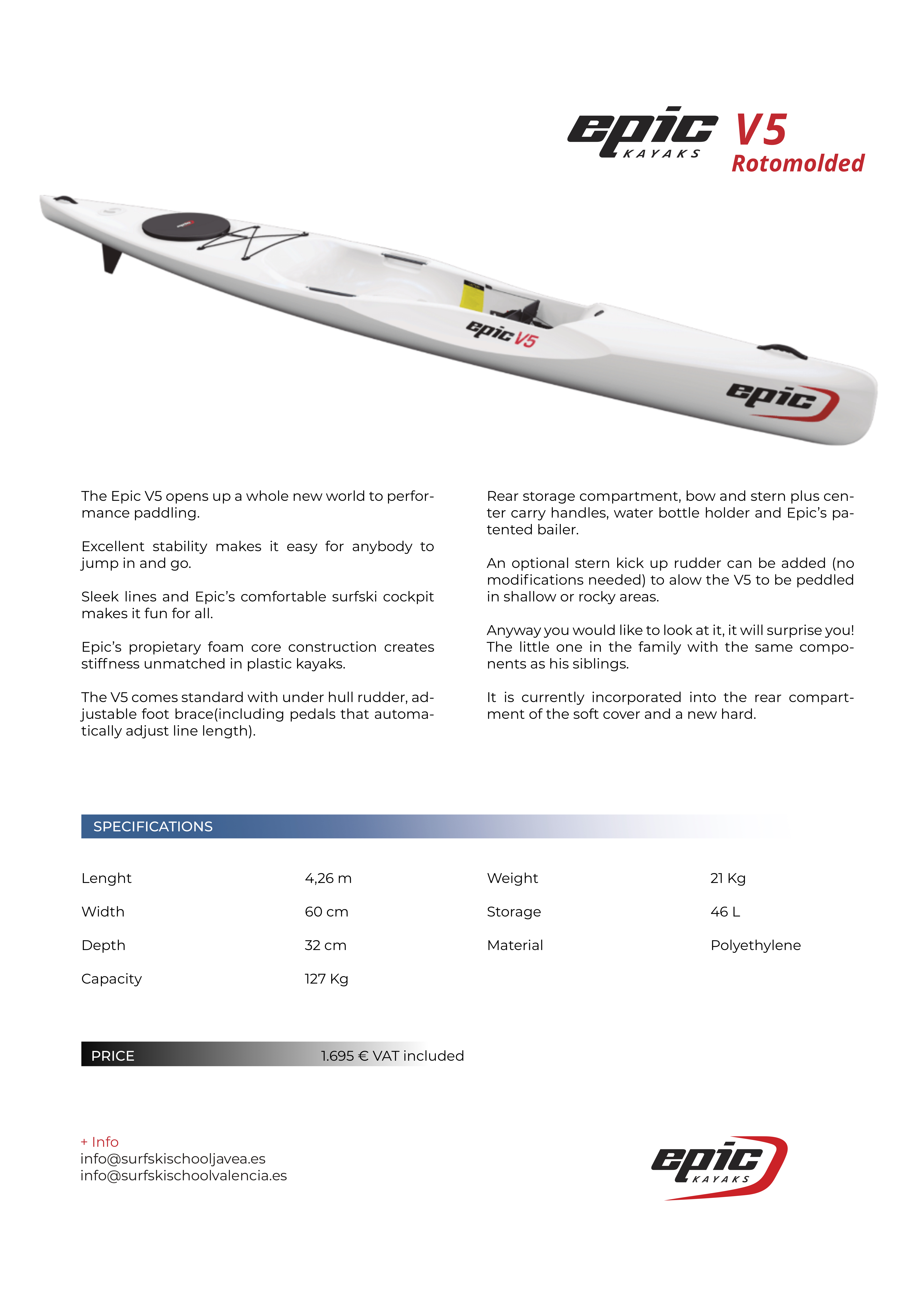 surfski v5 rotomolded